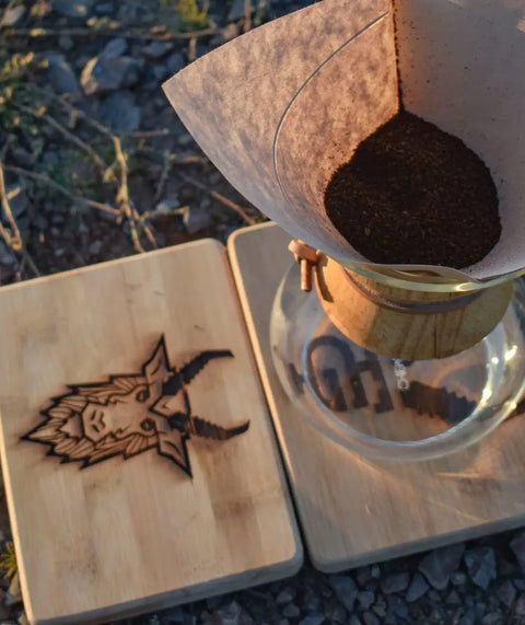 chemex coffee maker outside