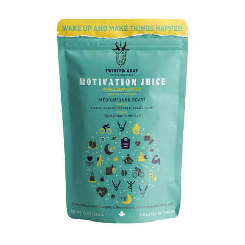 motivation juice dark roast coffee bean bag
