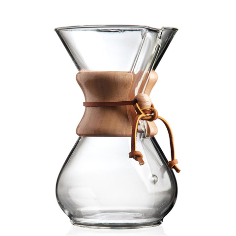 8oz Glass Chemex Coffee Maker On A White Background