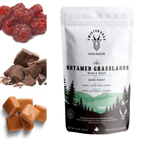 tasting notes of untamed grassland decaf coffee