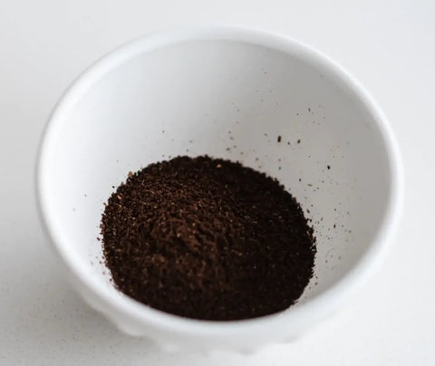 a bowl of coarse ground coffee to show how to use a french press