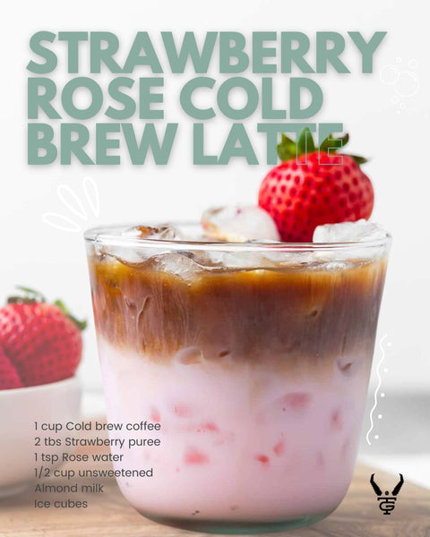Strawberry Rose Cold Brew Latte