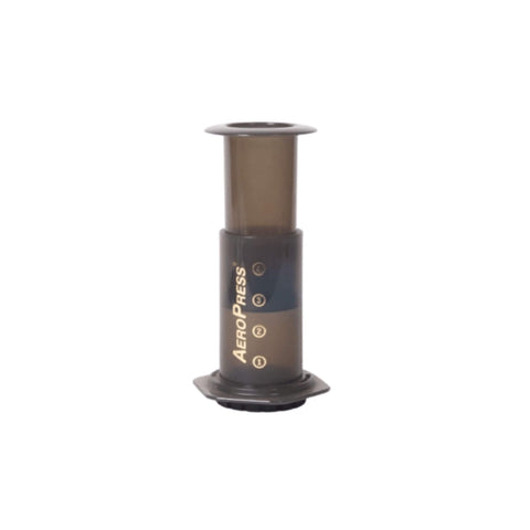 Front View Of A Aeropress Coffee Press On A White Background