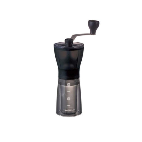 Front View Of A Black Mini Slim Manual Coffee Grinder